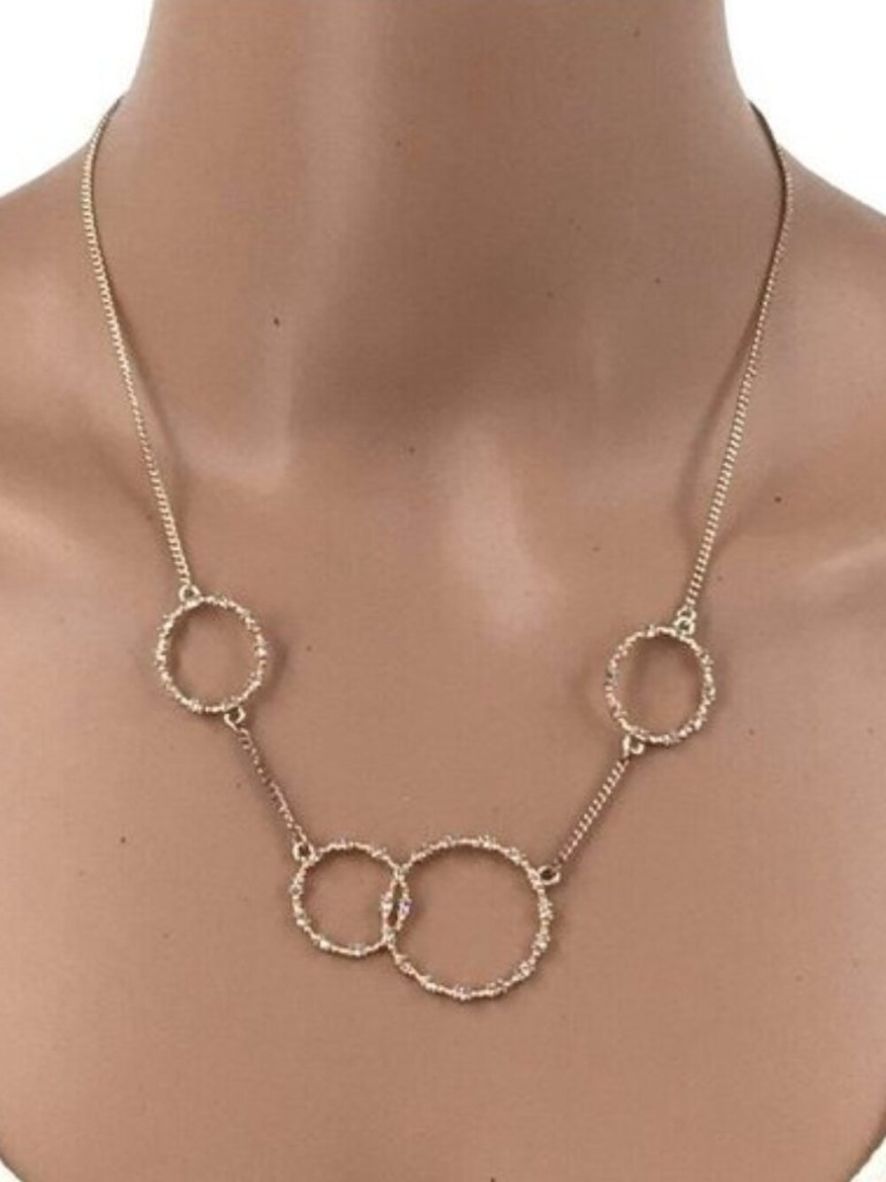 Lane Bryant Necklace Gold Tone Crystal Inlay Adjustable Length 19 - 22 Inch